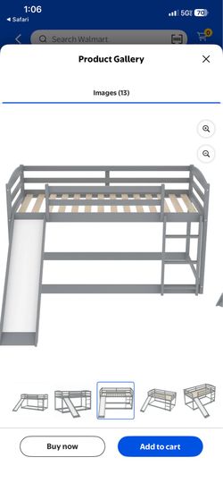 Twin Loft Bed with Slide and Ladder