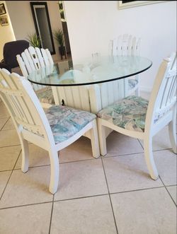 Glass Top Dining Table with Chairs