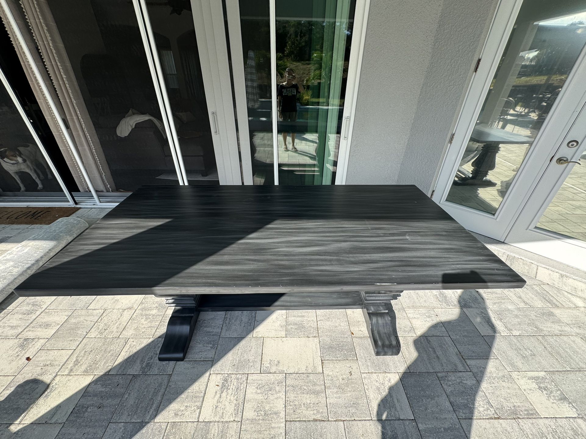 Table Modern Solid Wood Trestle Dining Table