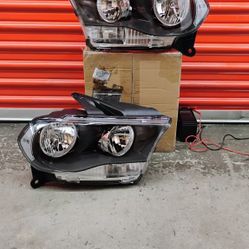 FOR 2011-2013 DODGE DURANGO PAIR BLACK HOUSING CLEAR SIDE HEADLIGHT/LAMPS LH+RH