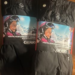 2 Gerry Youth Performance Snow Pants With Removable Suspenders M 10/12