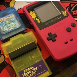 MODDED GBC, POKÉMON CRYSTAL CLEAR, MEGA MEMORY CARD