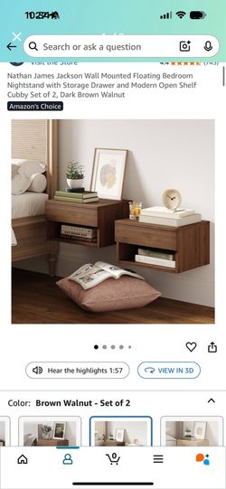 Floating Wood Style Nightstands New