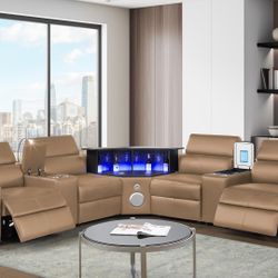 Brown Leather Sectional. 🚚WE DELIVER🚚