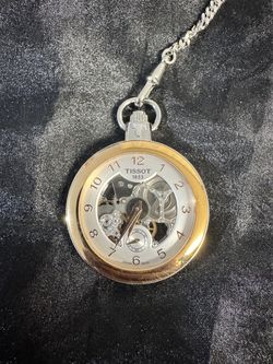 Tissot T-Pocket Mechanical Skeleton 49mm Pocket Watch