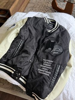 Zara Varsity Jacket | Black & Cream | Medium
