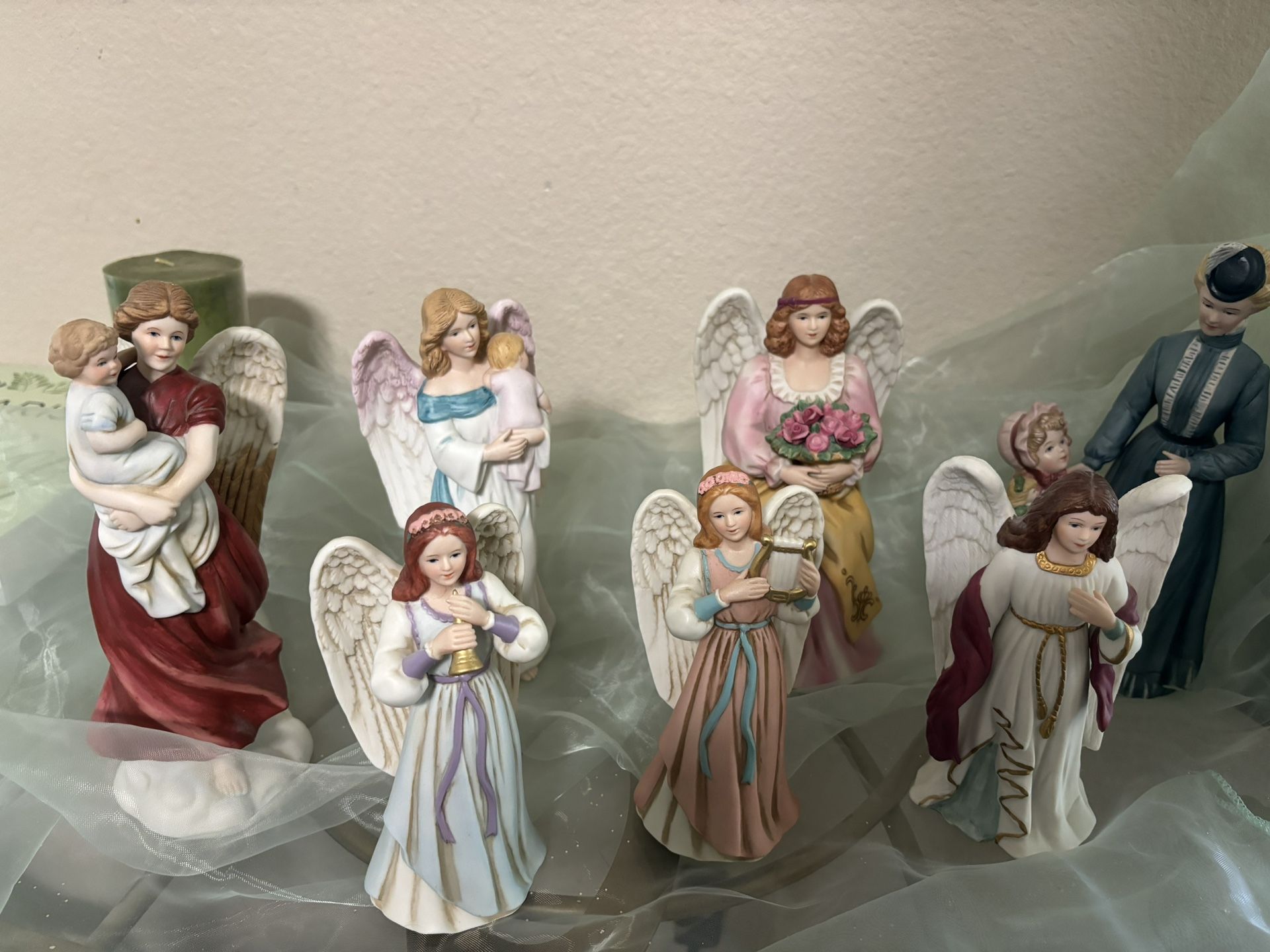 Like NEW Vintage HOMCO Angel FIGURINES Teacher and Mother Girl **MAKEanOFFER**