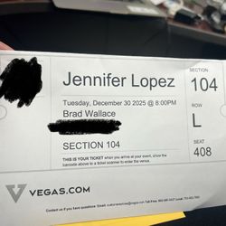 2 Tickets To See Jennifer Lopez In Vegas