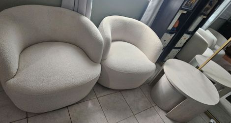 Hermosos y cómodos sillones redondos giratorios comprados en Wayfair