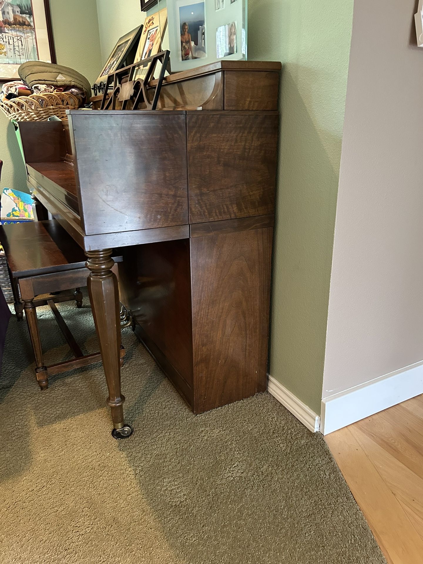 Antique Piano With Solid Figured Wood