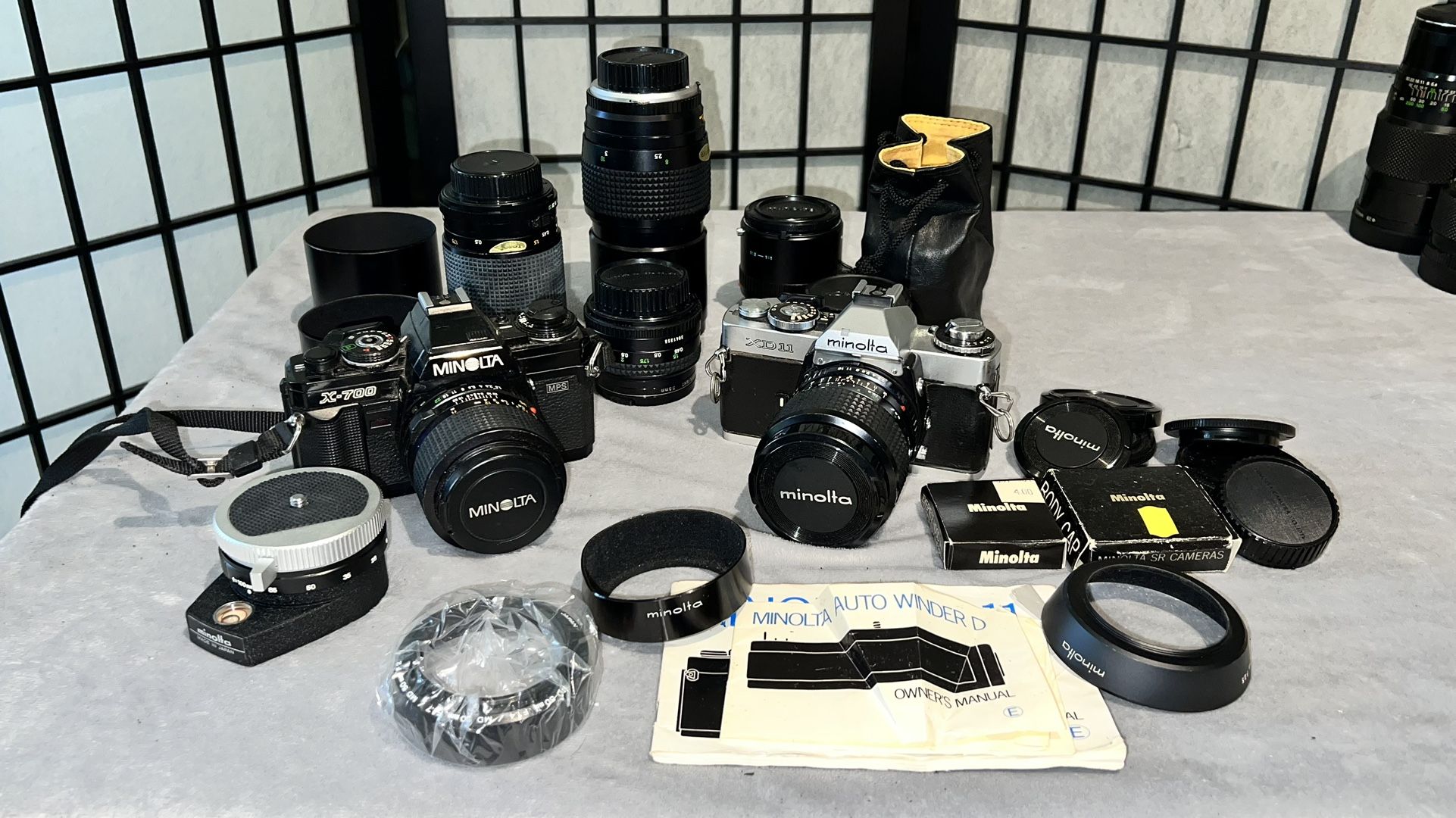 Vintage Minolta 35mm 2-Cameras w/Accessories Bundle