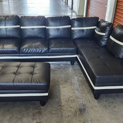 Leather Sectional & Ottoman FREE DELIVERY 
