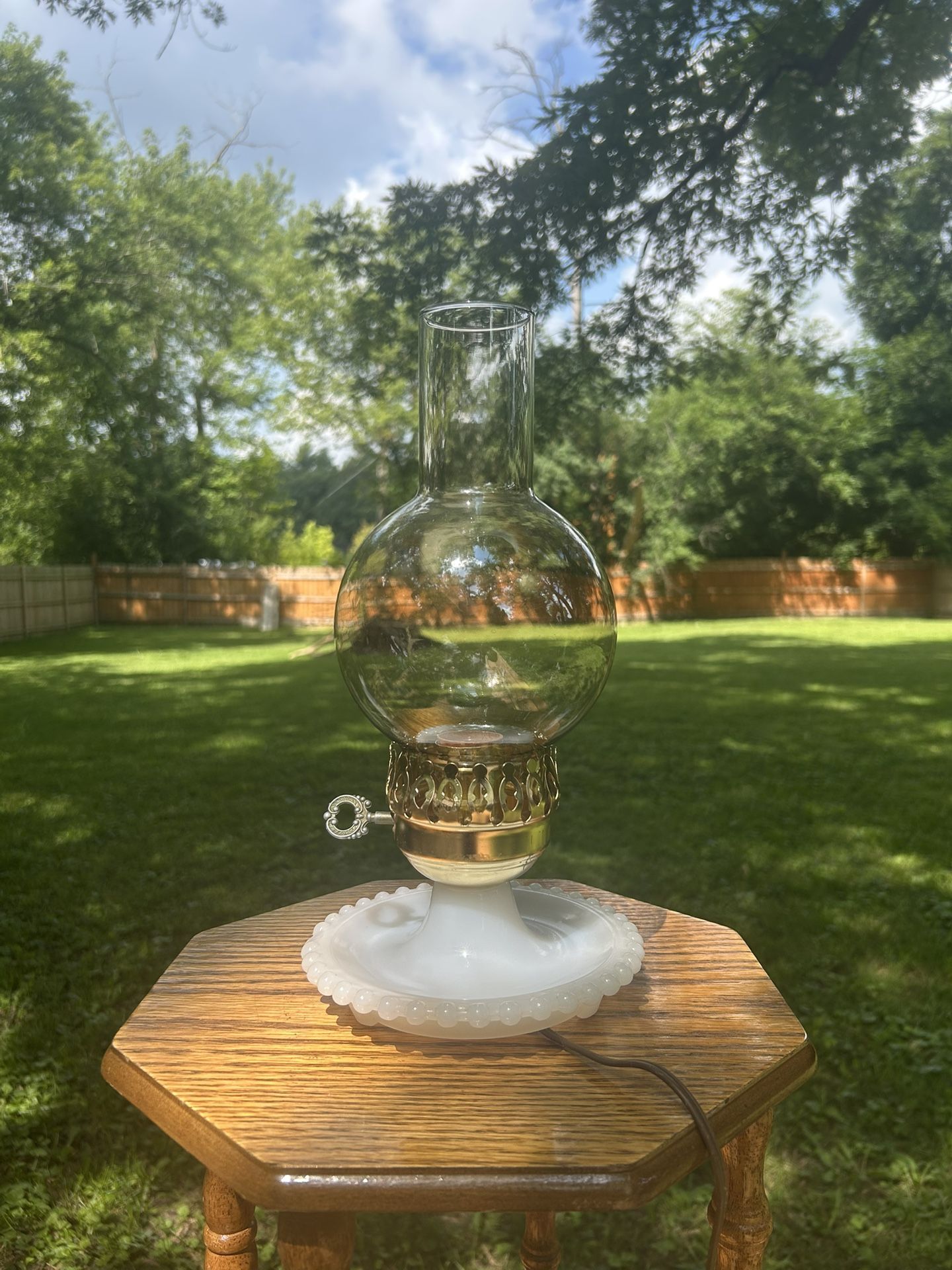 Vintage Milk Glass Lamp