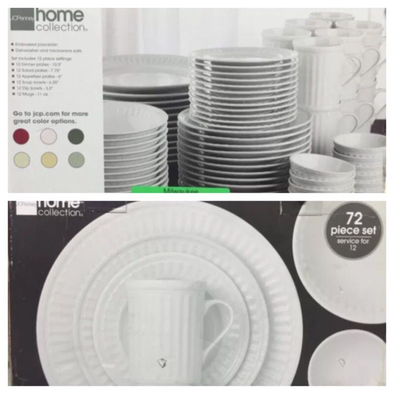 JCPenney Home collection Italiana white 72 pc. Dinnerware Set – Service for 12