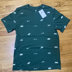 Nike AOP Swoosh CLUB TEE - Men’s Sz M New! Green 