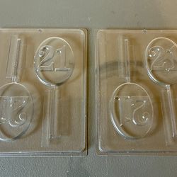 2 Pc Set 21 21st Happy Birthday Candy Chocolate Lollipop Mold