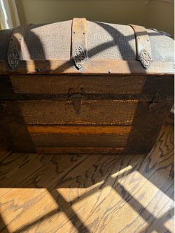 Antique 1880 Victorian Dome Top  steamer trunk