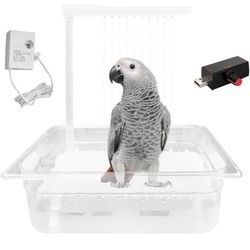 Bird Shower Fountain with Multiple Taps,Shower Bath for Parakeets,Automatic Bird Bath Container,Multi-Purpose Bird Shower Circulation Bathtub