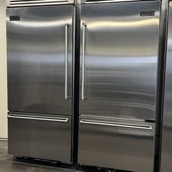 Viking 72”Wide Built In Stainless Steel Bottom Freezer Refrigerator 