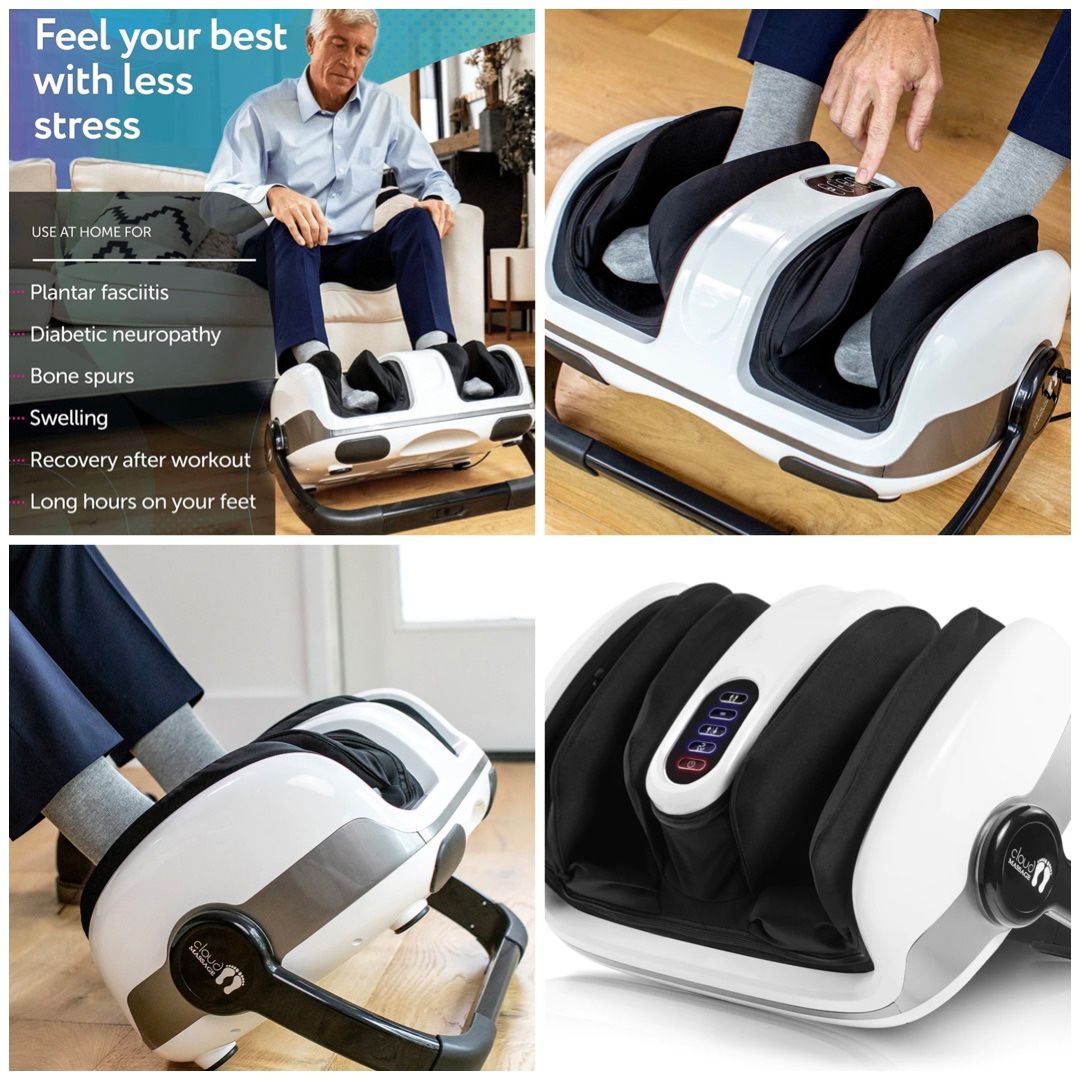 New Multi Purpose Foot Massager with Heat Portable Deep Kneading Massage for Feet Ankles Calves
