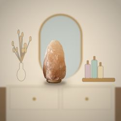 Himalayan Pink Salt Lamp with Wood Base