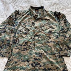 USMC MARPAT Woodland Combat Blouse Shirt Medium Long US Marines MCCUU