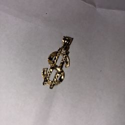 rose gold 10k money sign pendant 