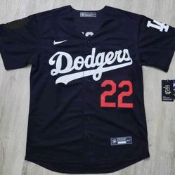 LA Dodgers Black Jersey For Kershaw #22 New With Tags Available All Sizes 