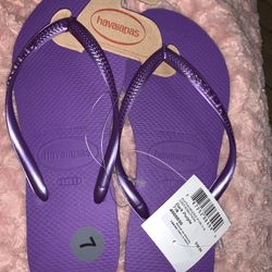 Ladies Dark Purple Havaianas Flip Flop 7/8 Nwt