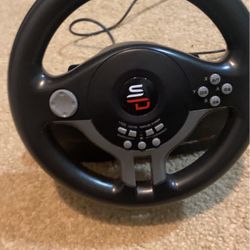 Sim Racing Steering Wheel With Pedals