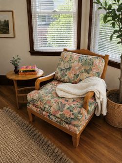 Vintage Drexel Heritage Accent Chair | Solid Maple Frame