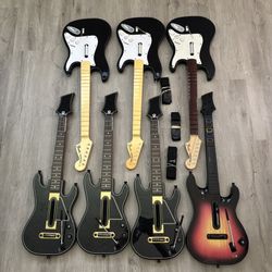 Guitar Hero Rock Band Guitar Lot of 7 Unstested As Is for Video Game System Playstation Xbox