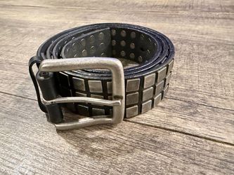Black square studded belt