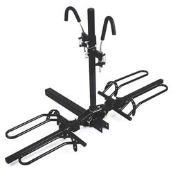 MaxxHaul 50027 Hitch Mount Bike Rack Platform - Style 2-Bike Rack for Cars Trucks SUVs Minivans with Hitch Tightener, Great For E-bikes With Standard 
