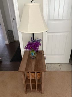 Table and lamp connected