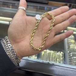 10k Solid Rope Bracelet 🎅 Compro ORO 👇 Precio