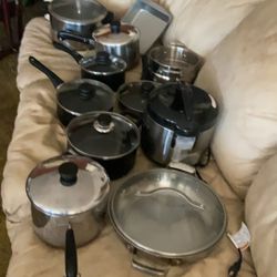 Kitchen Pots Pans Misc:12 Items Plus Lids