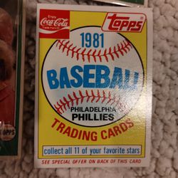 Philadelphia Phillies / Coca Cola / Topps 1981 Trading Cards
