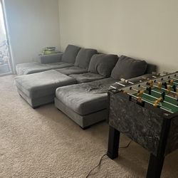large grey sectional couch