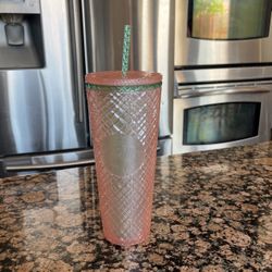 Starbucks Venti Jeweled Pearls May 2023 24oz Cold Cup Tumbler Green Pink NWT