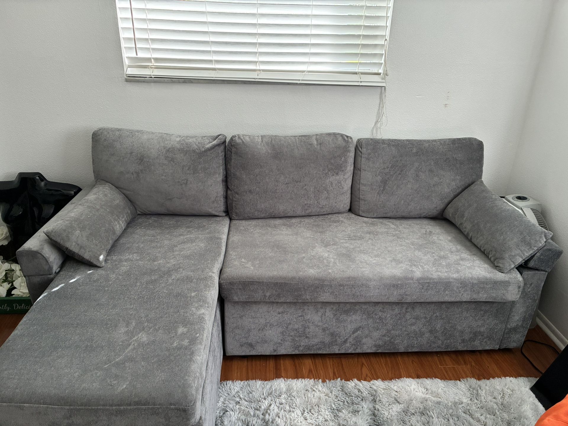 Light Grey pull out Sleeper sofa