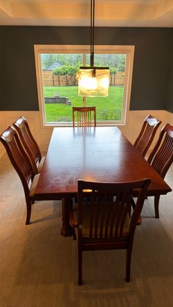 Dining room table and six chairs