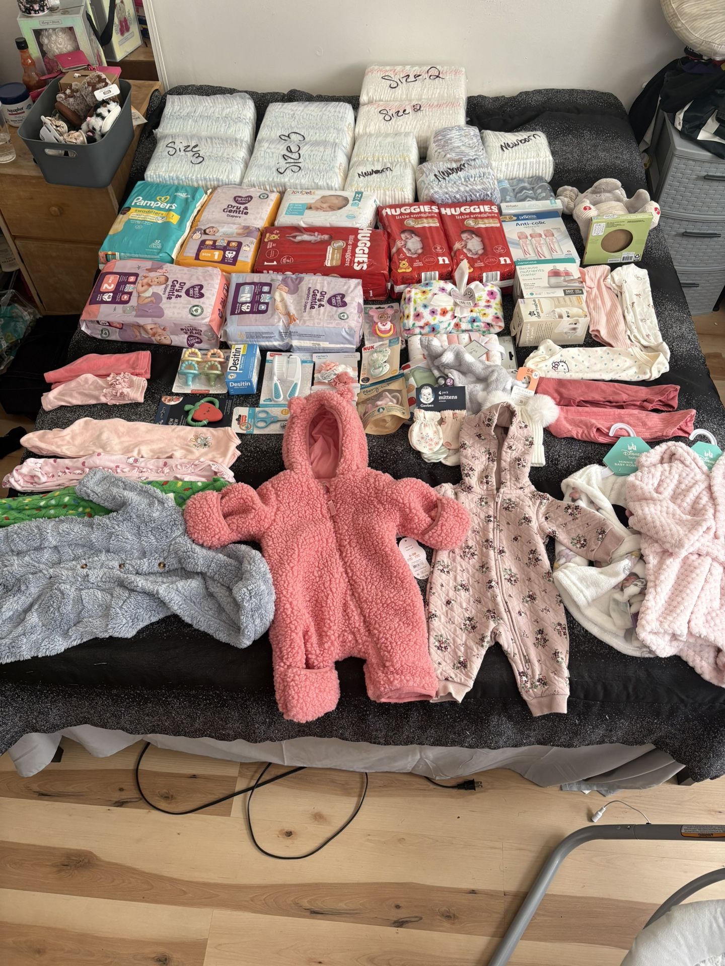 Baby Clothing & Diaper Bundle W/ Baby Accessories & Toys