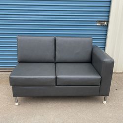 Gray Faux Leather Sectional Piece