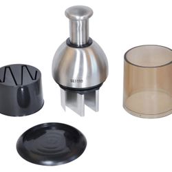 SEISSO Food Chopper, Stainless Steel Automatic Rotate Hand Chopper 