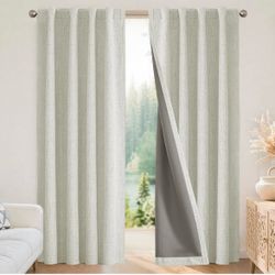 Beige 84” blackout curtains