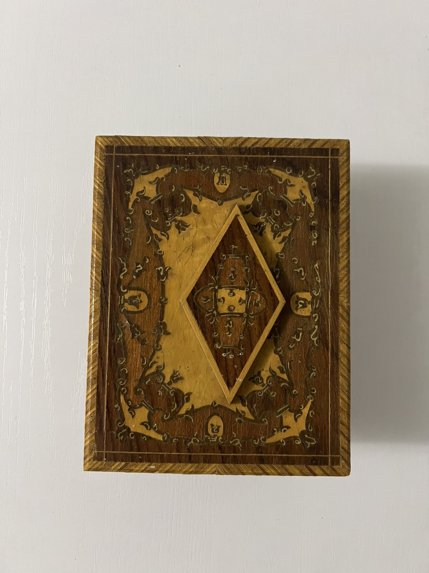 Vintage Italian Inlaid Wooden Music Box