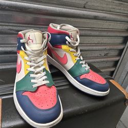 Nike WMNS Air Jordan 1 Mid SE multi-color Basketball shoes Women DN3738-400