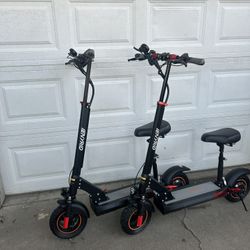 Electric scooter for adults with seat, 25-30 mph fast speed, heavy-duty 300 lb capacity, 31-mile long range, foldable, 10-inch all-terrain tires, mobi