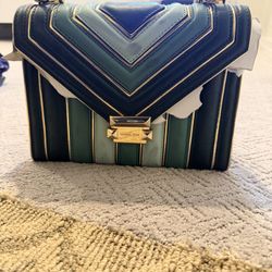 Michael Kors Whitney Large Shoulder Bag – Green Multi Leather (New w/ Tags)